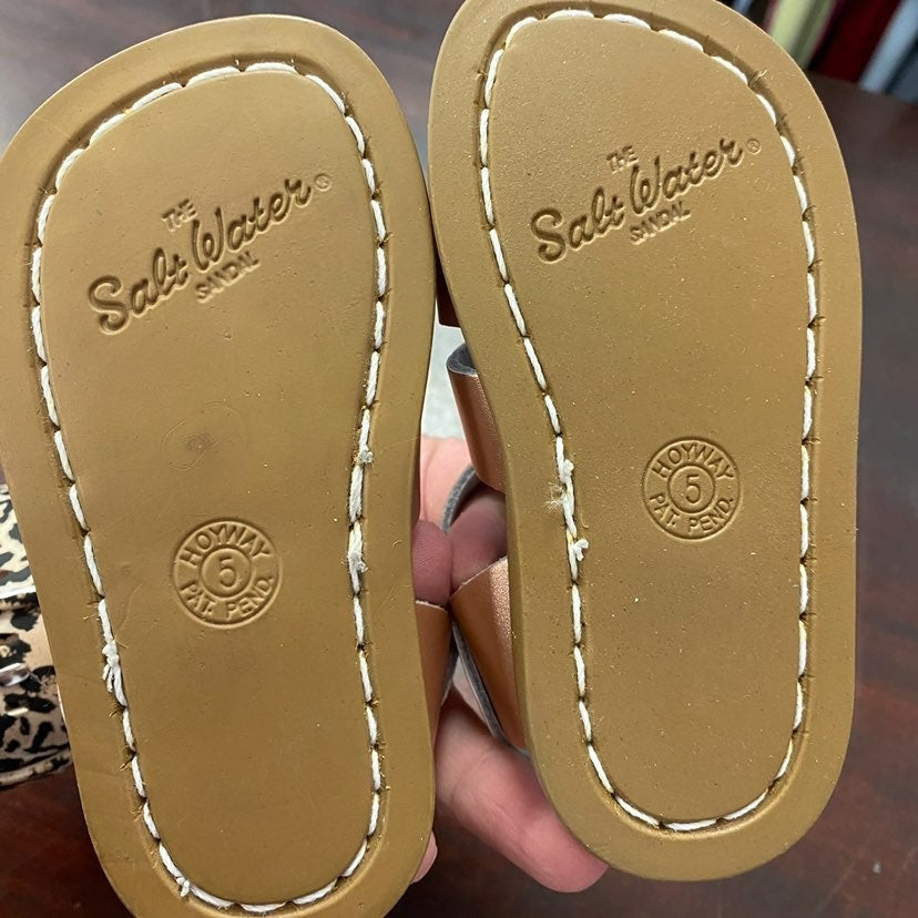 New size 5 Rose gold Salt Water Sandals