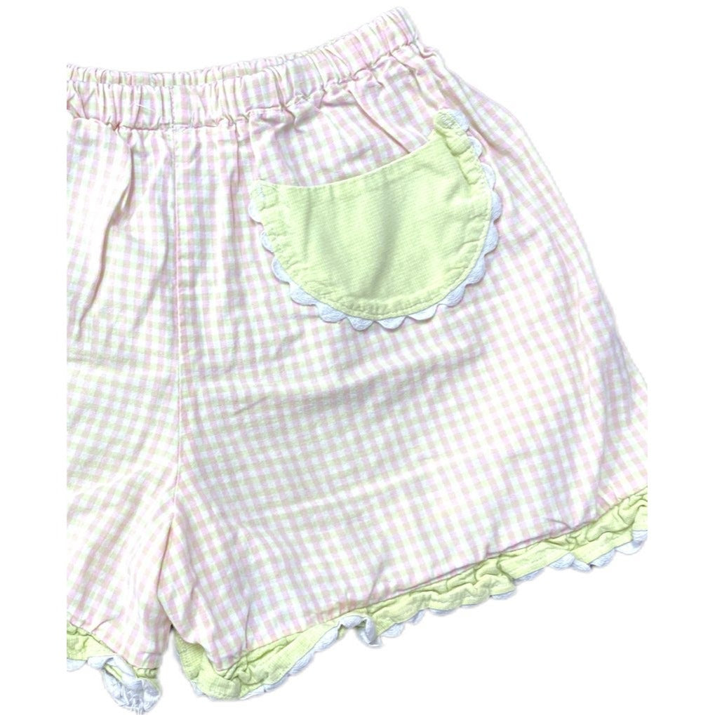 4T girls Plaid ruffle Shorts