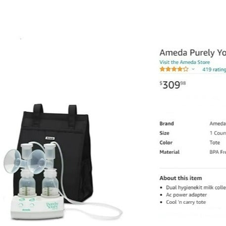 Ameda Purely Yours double electric pump