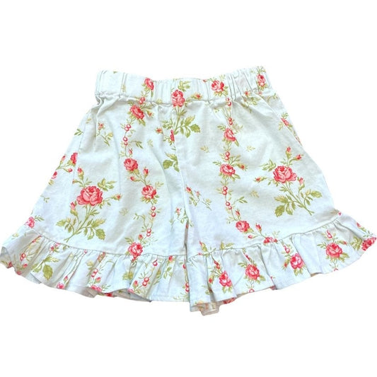 2T girls floral ruffle shorts