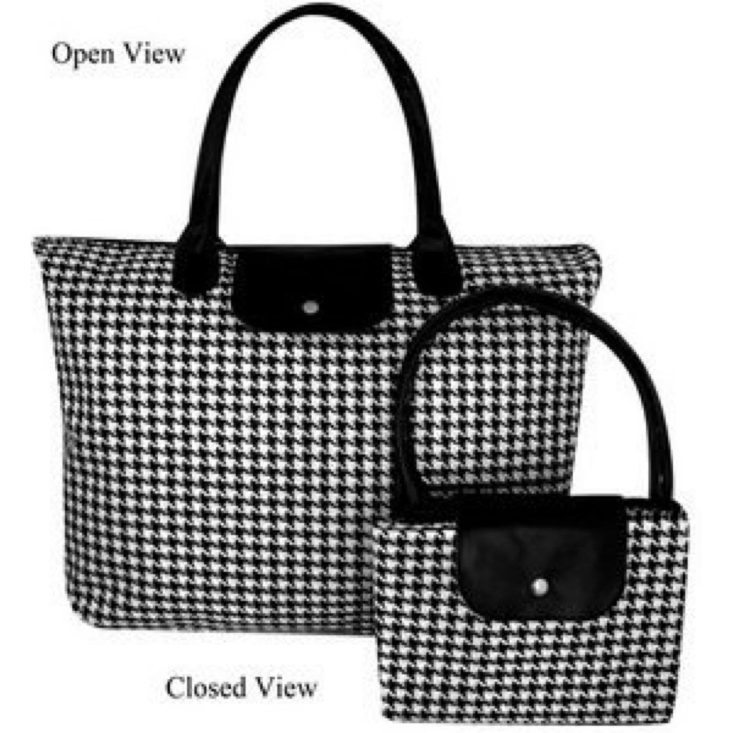 New Large foldable houndstooth tote