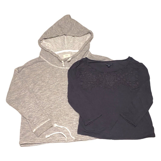 Size large American Eagle Aerie cropped bundle: hoodie & lace top