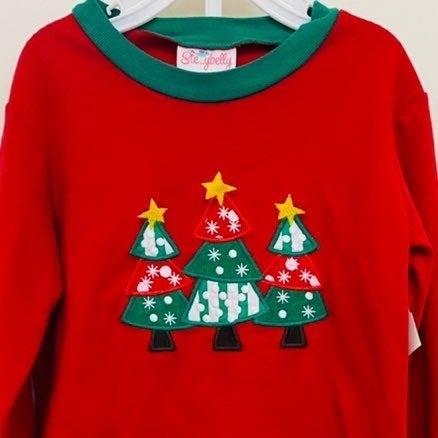Size 2 Christmas tree appliqué pajamas