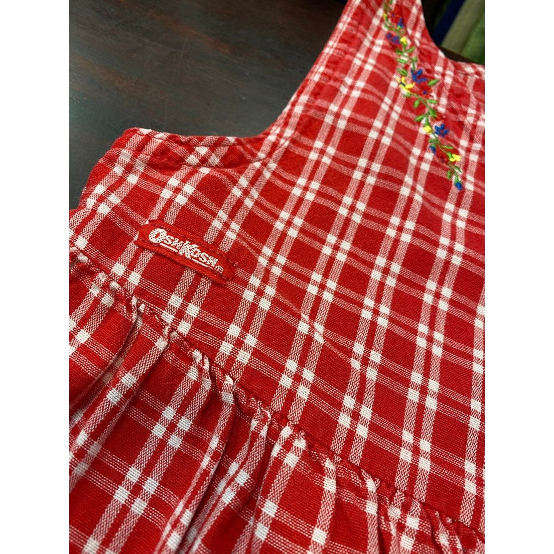 4T vintage Osh Kosh red gingham Dress USA