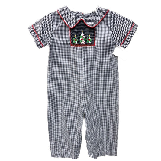 12 months smocked Christmas romper