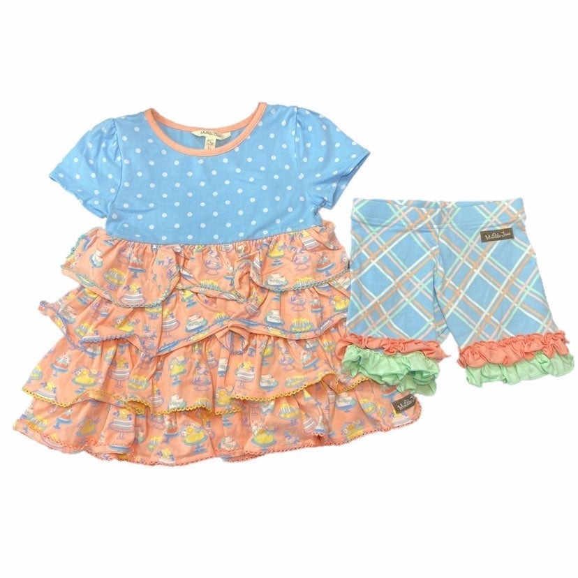 Size 4 Matilda Jane birthday dress & ruffle shorties