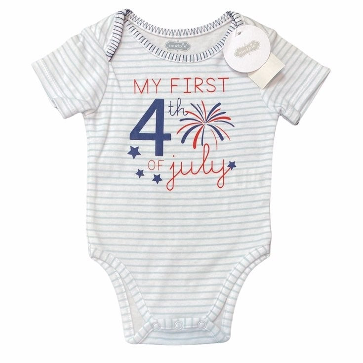 New 0-6 months 4th of July Mud Pie Onesie