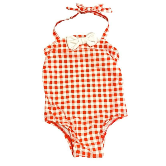 3-6 months red gingham Swimsuit