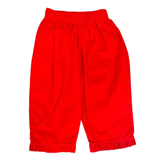 12 months red corduroy ruffle pants