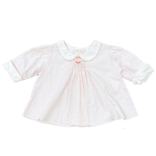 2T smocked cherry floral top