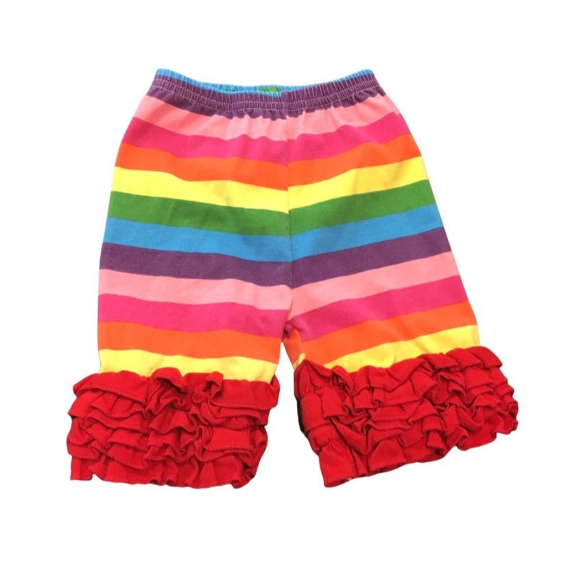 2t rainbow ruffle shorts