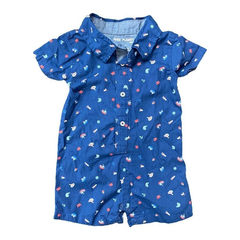 3-6 months boys 4th of July romper