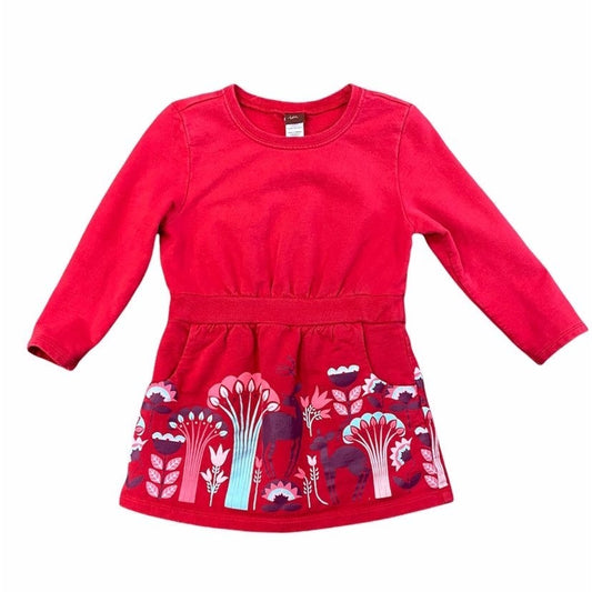 Size 3 tea collection long sleeve red dress