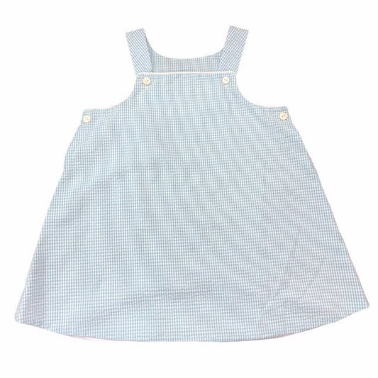 3/4 blue gingham seersucker dress