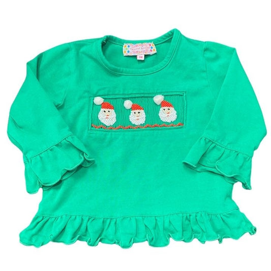 9 months smocked Santa top
