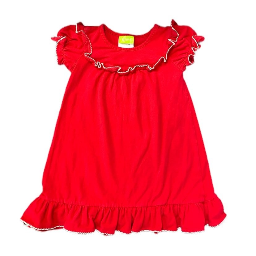 3T red ruffle Dress