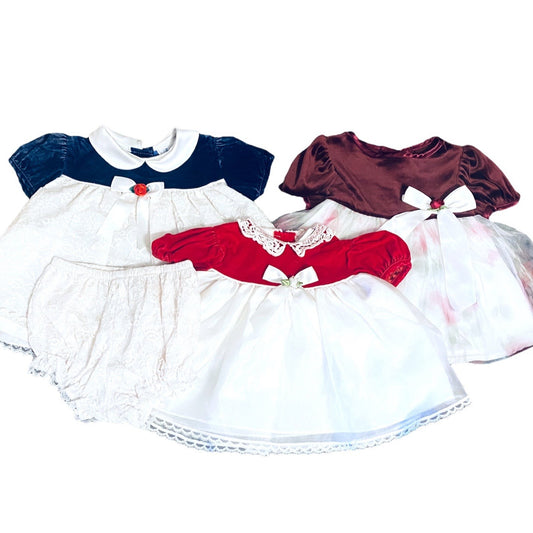 6-9 months vintage baby girls dress bundle