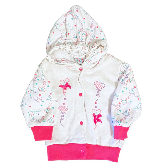 12 months vintage hearts jacket for baby girl