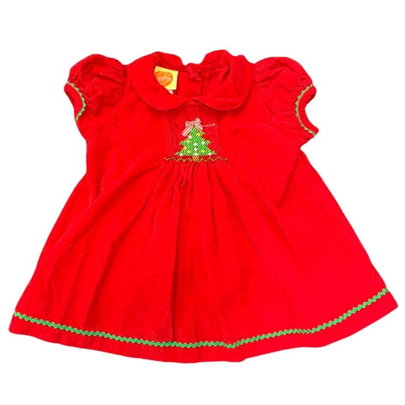 9 months smocked Christmas Dress