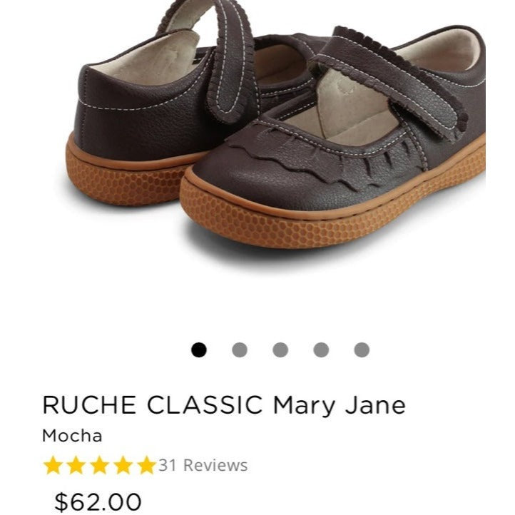 Size 10 Livie and Luca brown Ruche classic leather Mary Janes