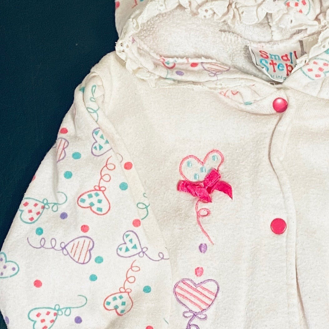 12 months vintage hearts jacket for baby girl