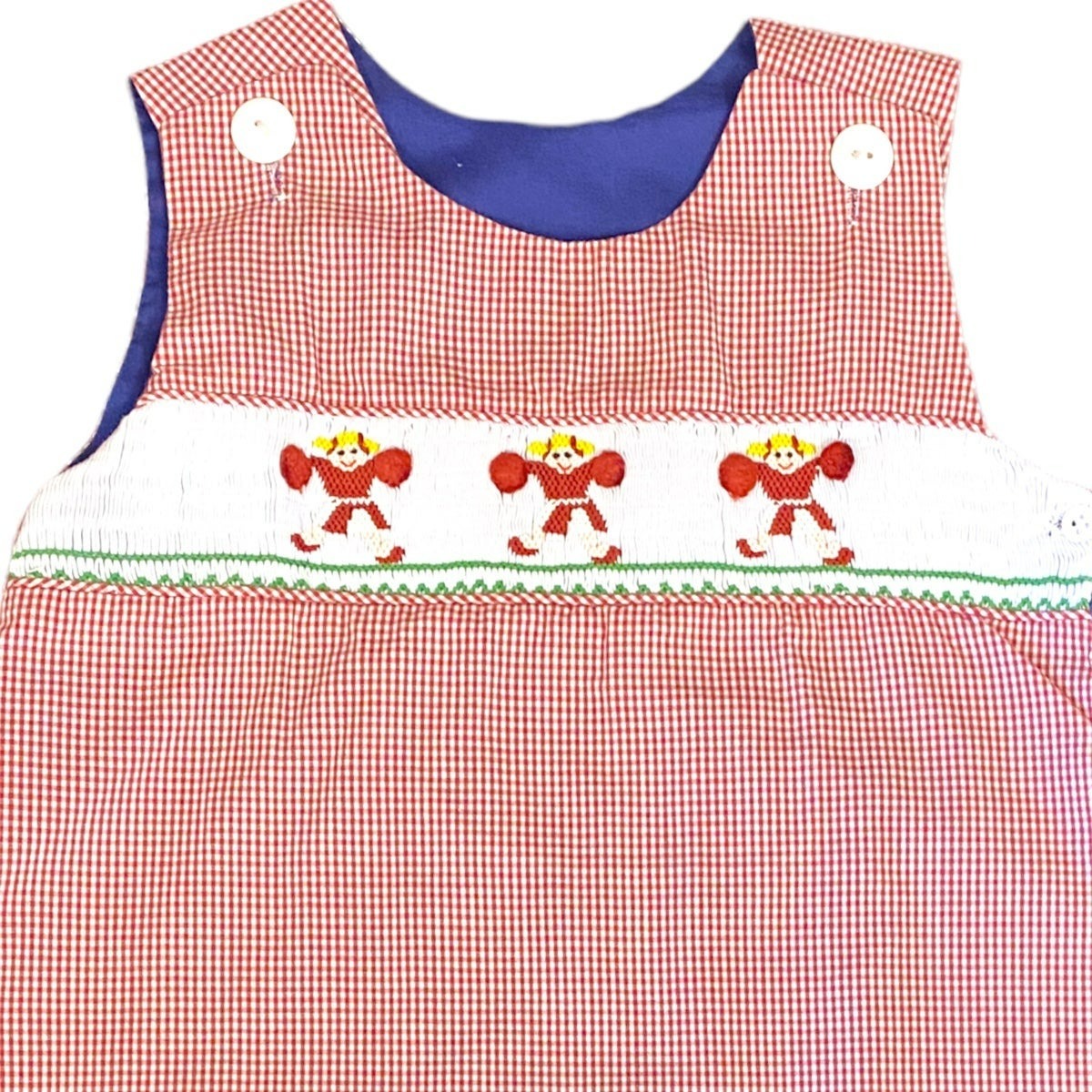 Size 4 smocked cheerleader and whale reversible dress