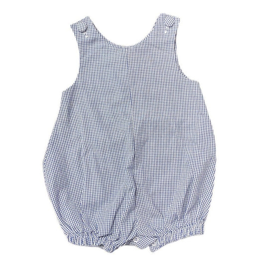 9 months blue gingham bubble