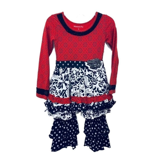 Size 5 mustard pie winter ruffle outfit