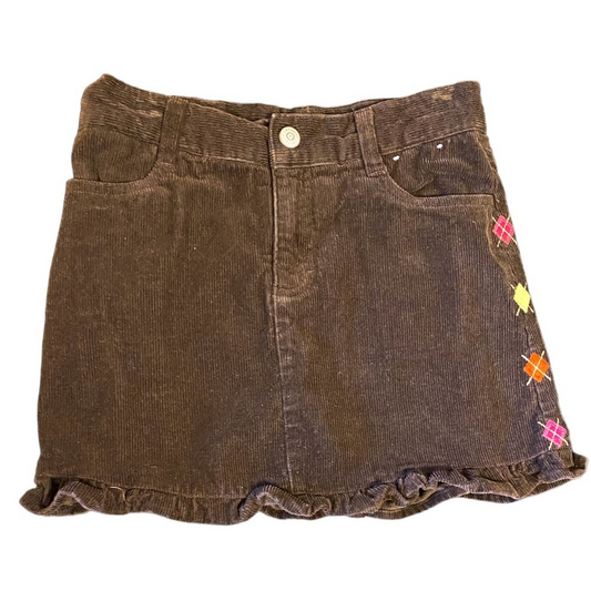 Size 8 vintage Gymboree brown corduroy fall skirt