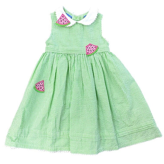 2T girls gingham watermelon dress