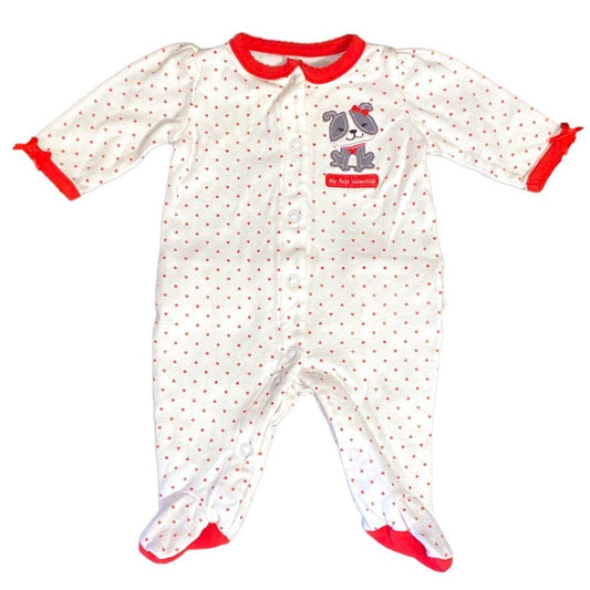 Newborn baby girls Valentine’s Day romper