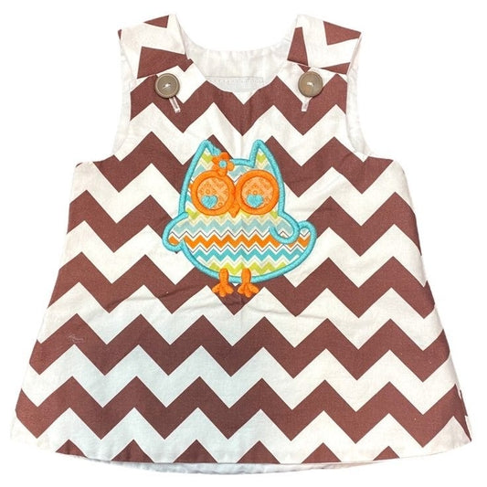 0-3 months applique owl Dress