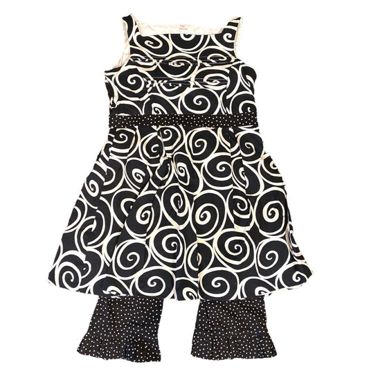 Size 7 girls dress and ruffle pants bundle