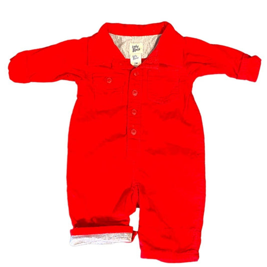 3 months baby b’gosh red corduroy romper