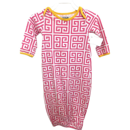 3-6 months mudpie baby gown pink