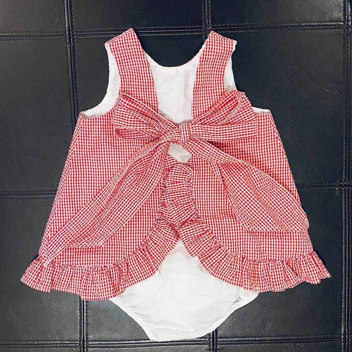 18 months gingham strawberry bloomer set