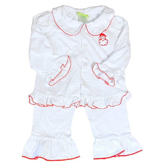 24 months Christmas Santa ruffle pajamas