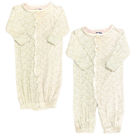3-6 months Kickee pants ruffle convertible gown romper