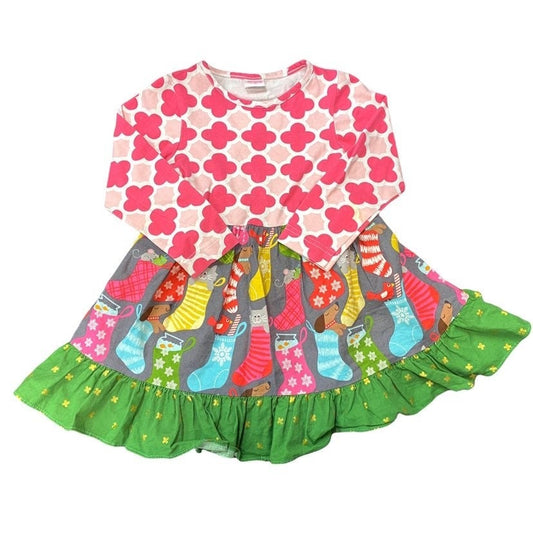 3T Ric Rac & Ruffles Christmas Dress