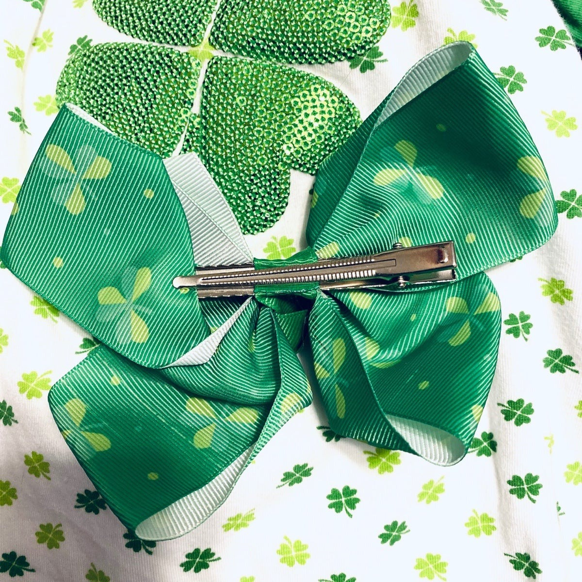 6-9 months baby girls St. Patrick’s day shamrock bundle