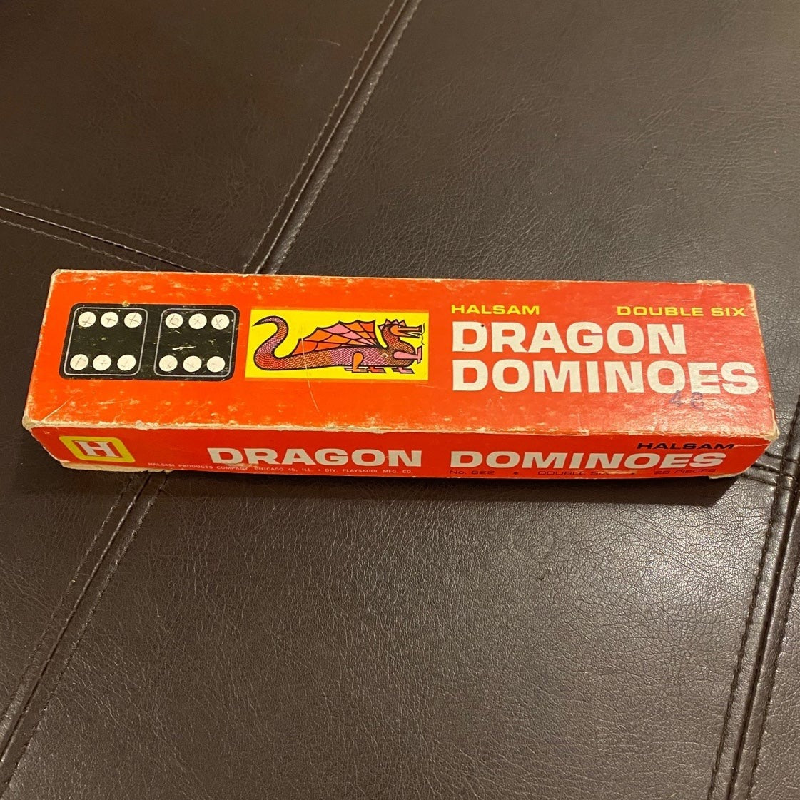 Vintage Halsam Double Six Dragon dominoes