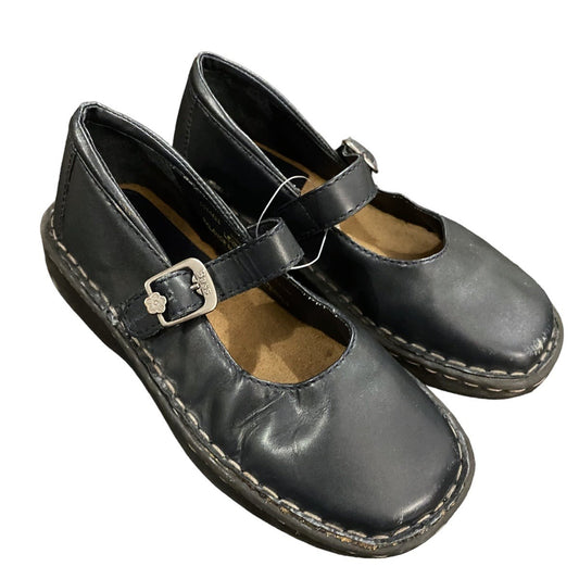 Girls 12.5 Navy Bass leather Mary Janes shoes