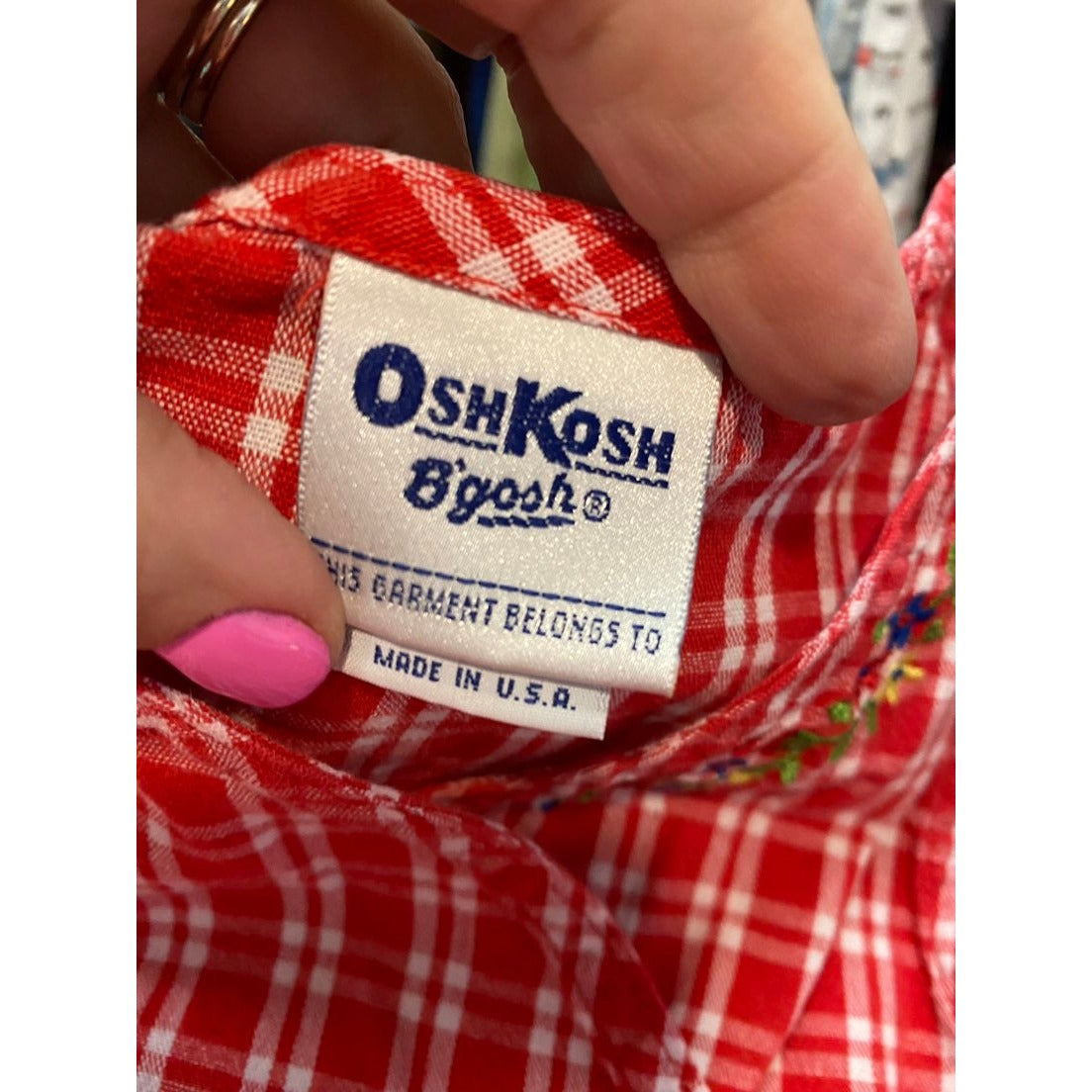 4T vintage Osh Kosh red gingham Dress USA