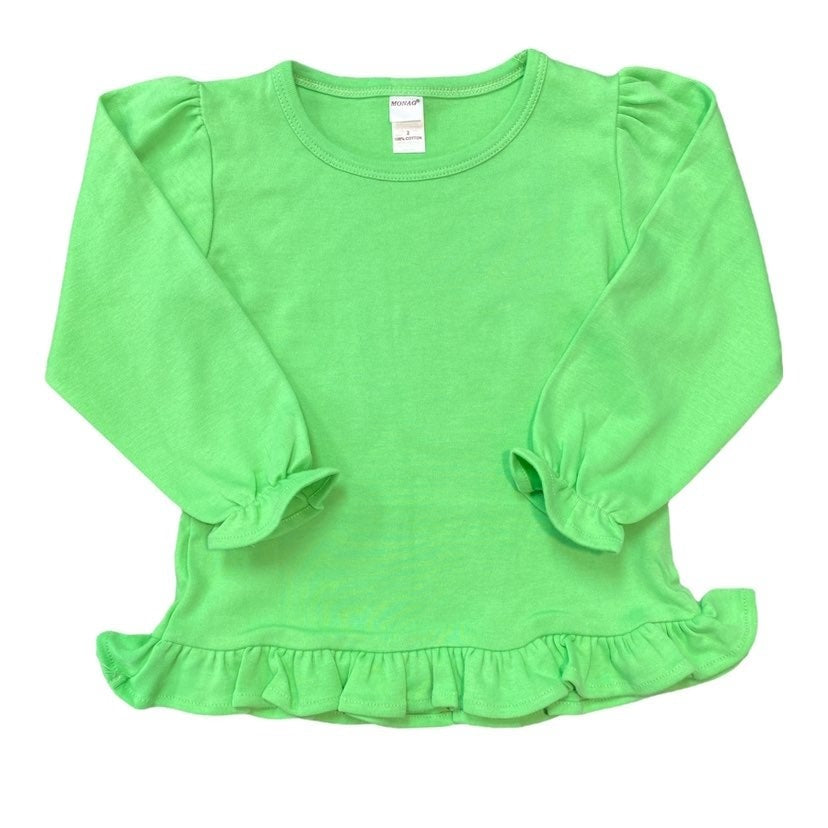 NEW Size 2 green Christmas ruffle top