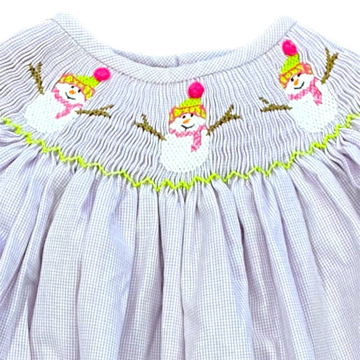2T smocked snowman outfit