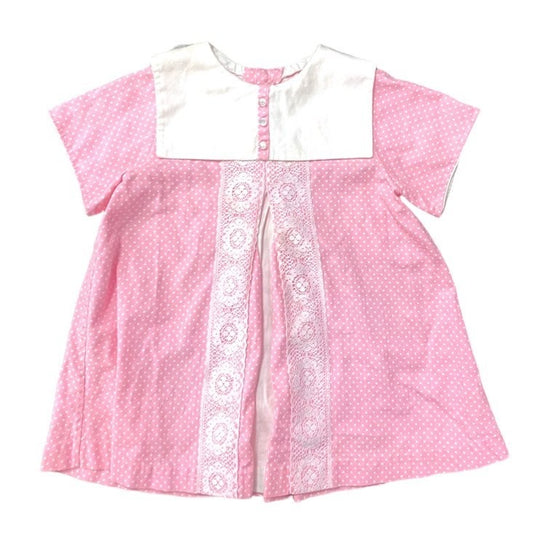 Girls vintage pink dot Dress