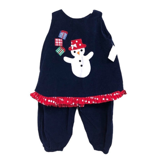 24 months vintage ruffle Christmas outfit