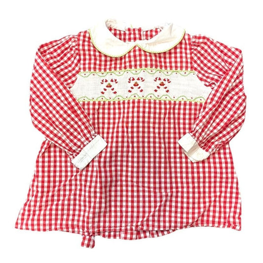 2T Little English smocked Christmas Dress