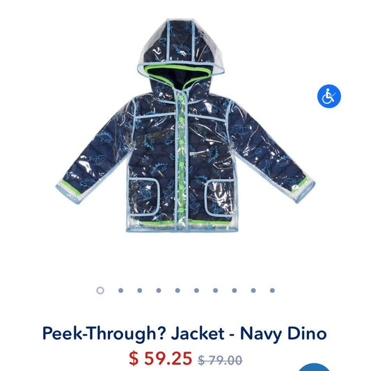 3T dinosaur rain jacket & coat 3 in 1