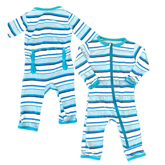 0-3 months Kickee Pants striped romper